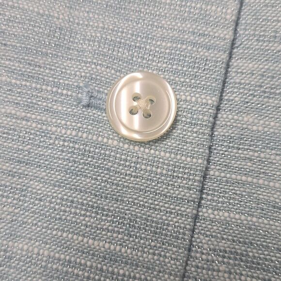 LOFT -1931 NWT Linen Sea Blue with Silver Metallic Threads Women's size 10 - Picture 6 of 8